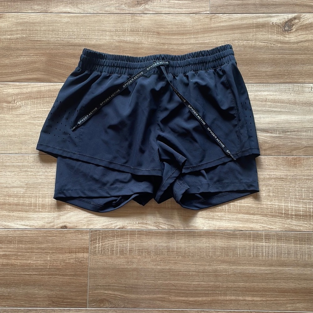 Spider Active Layered Athletic Active Shorts Black - image 1